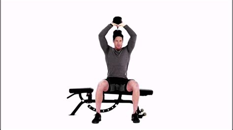 Single Dumbbell Seated Overhead Triceps Extension Exercise Youtube