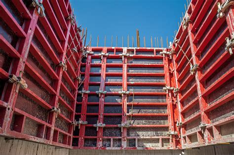 Vertical Formwork Panels On The Construction Stock Photo Download