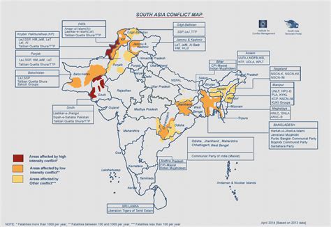 South Asia Conflict Map :: South Asia Terrorism Portal