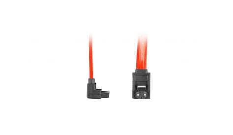 SATA DATA II 3GB S F F CABLE 70CM ANGLED METAL CLIPS RED LANBERG