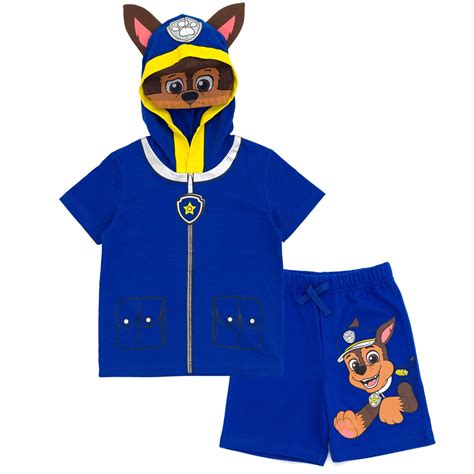 Paw Patrol Chase Big Girl Boy Kids Cosplay T Shirt And Bike Shorts