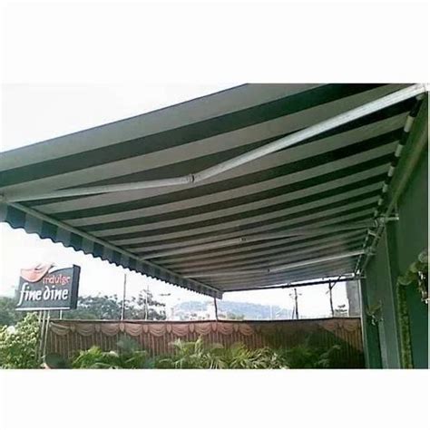 Rectangular White And Green Waterproof Retractable Awning At Rs 250