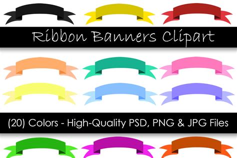 Ribbon Banner Clipart - Digital Clipart Graphic by GJSArt · Creative ...