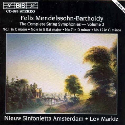 Mendelssohn String Sym Vol2 Markiz Lev Nieuw Sinfonietta Amsterdam