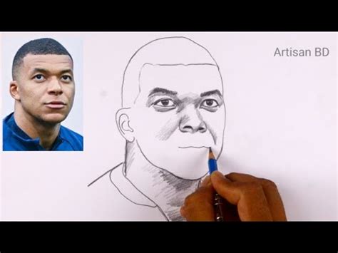 Kylian Mbappe realistic face pencil sketch || mbappe drawing || step by ...