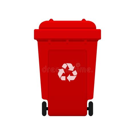 Bin, Recycle Plastic Red Wheelie Bin for Waste Isolated on White ...