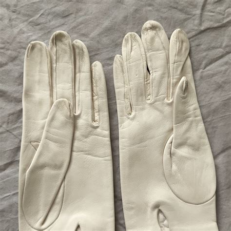 vintage leather gloves long wrist gem