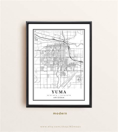 Yuma Arizona Map Yuma AZ Map Yuma City Map Yuma Print Yuma | Etsy