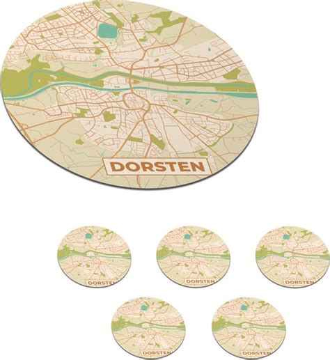 Onderzetters Voor Glazen Rond Dorsten Plattegrond Kaart