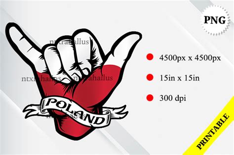 Poland Shaka Hand Flag Graphic By Rahallus Ntx Creative Fabrica