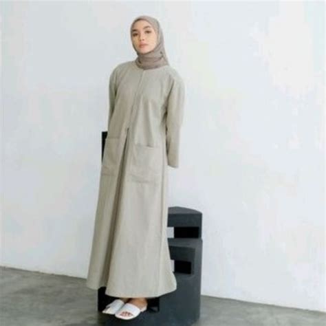 Jual Midi Dress ALEA Long Tunik Korean Style Busui Friendly