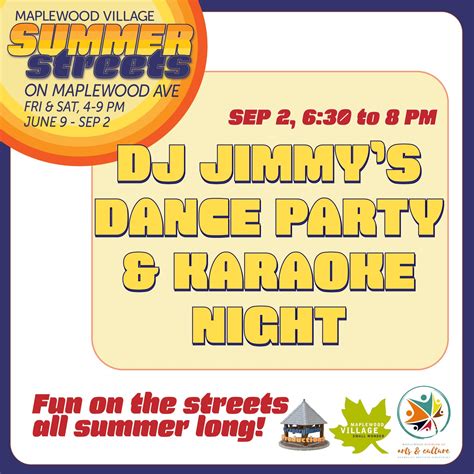 Summer Nights: DJ Jimmy's Dance Party and Karaoke Night — Maplewood ...