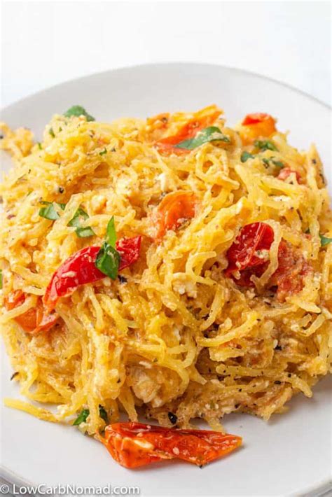 Baked Feta And Tomato Spaghetti Squash • Low Carb Nomad