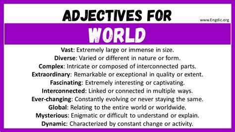 20 Best Words To Describe A World Adjectives For World EngDic