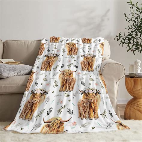 Buy Highland Cow Print Blanket And Throws Cute Farm Animal Cow Ts