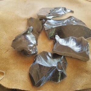 Four Tools Basic Flint Knapping Kit Obsidian Etsy