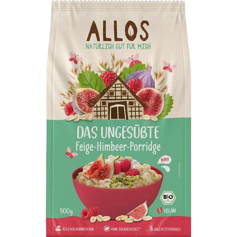 Allos Das Ungesüßte Feige Himbeer Porridge Bio 500g ekomarkt de