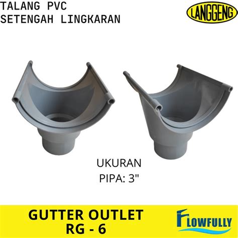 Jual Corong Talang Pvc Rg Langgeng Setengah Lingkaran Gutter Outlet