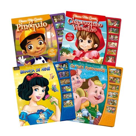 Kit Livro infantil Sonoro Contos Clássicos