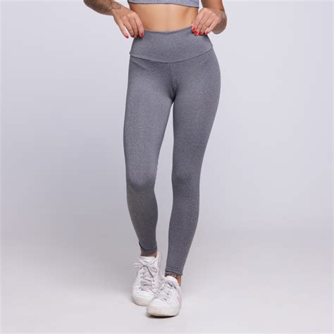 Calça Legging Lisa Cós Alto Suplex Cinza Vekyo moda feminina para