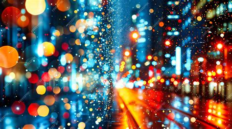 Premium Photo Cityscape At Night With Bokeh Lights And Raindrops