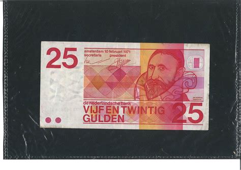 Niederlande 25 Gulden 1971 Banknote Geldschein III IV MA Shops