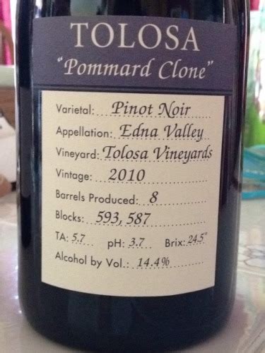 Tolosa Pommard Clone Pinot Noir Vivino Us