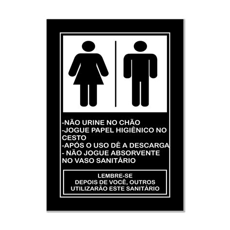 Placa De Higiene Para Banheiros Unissex Kiaga