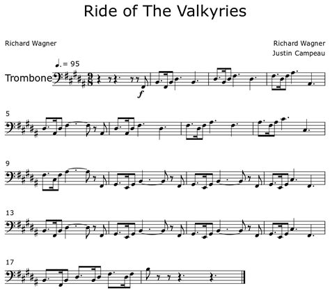 Ride of The Valkyries - Sheet music for Trombone