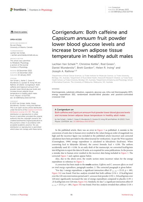 PDF Corrigendum Both Caffeine And Capsicum Annuum Fruit Powder Lower