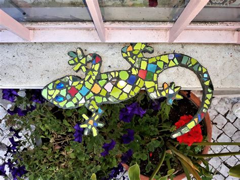 Mosaic Gecko Mosaic Lizard Mosaic Salamander Mosaic Reptile Colorful Mosaic Gecko Etsy