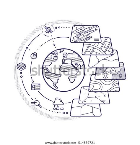 Vector Illustration Gis Spatial Data Layers Stock Vector (Royalty Free) 514839721 | Shutterstock