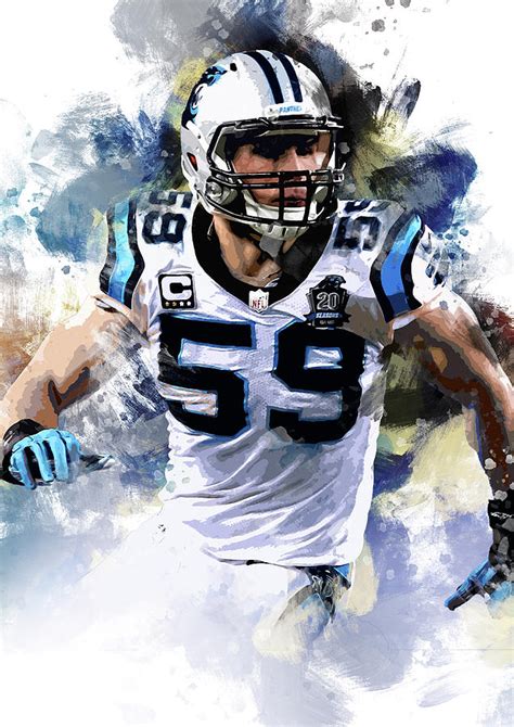 Luke Kuechly Inside Linebacker Carolina Panthers Digital Art By Afrio