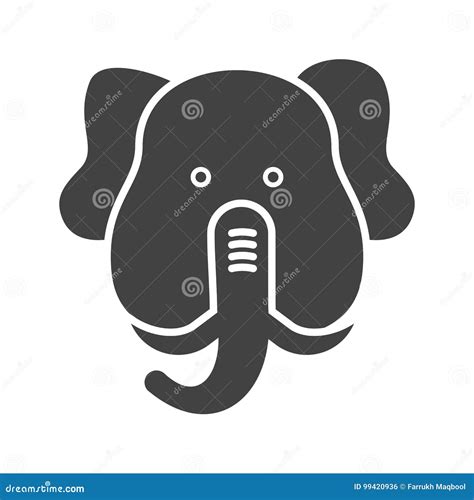 Elephant Face Stock Vector Illustration Of Vector Ears 99420936