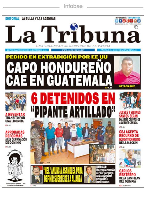 La Tribuna Honduras 21 De Marzo De 2018 Infobae