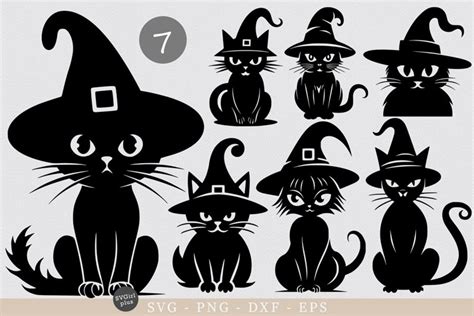 Cat witch SVG, Silhouette SVG, Cat SVG