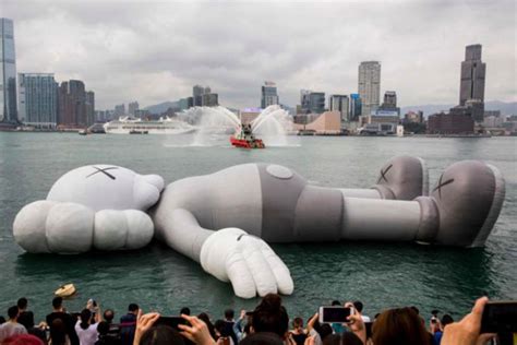 Giant Floating Kaws Sculpture Arrives In Hong Kong Harbour Asia News