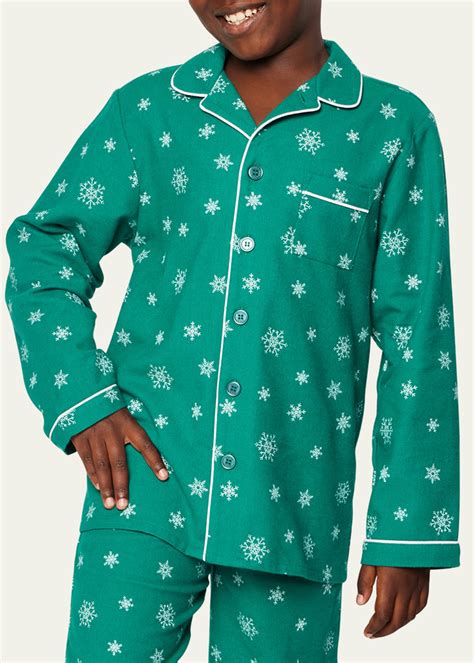 Petite Plume Boy's Emerald Wonderland Two-Piece Pajama Set, Size 6M-14