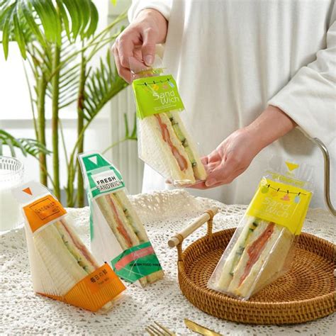 100pcs Plastic Sandwich Bags Disposable Sandwich Bread Containers