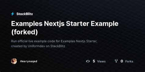 Examples Nextjs Starter Example Forked StackBlitz