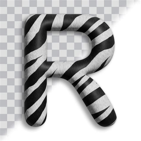 Zebra D Letra R Archivo Psd Premium