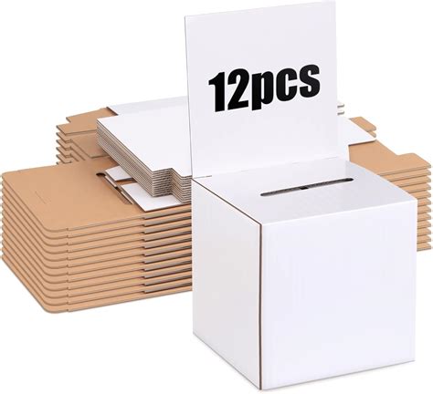 Kyodoled 12 Pack Cardboard Raffle Box With Slot6 X 6 X 6