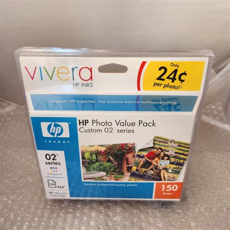 HP VIVERA 02 Series Photo Value Pack 6 Ink Cartridges W Photo Paper