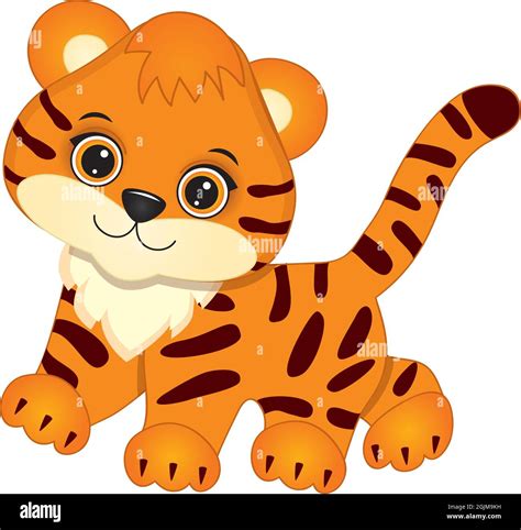 Lindo Cartoon Baby Tiger Vector Tigre Imagen Vector De Stock Alamy