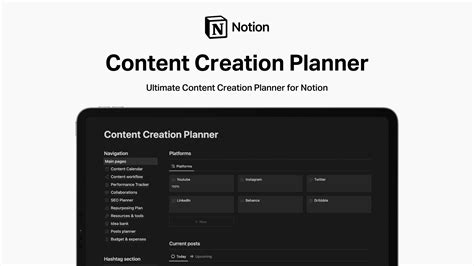 Notion Content Creation Planner Notion Template