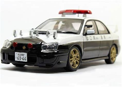 White 1 18 AutoArt Police Car Subaru IMPREZA WRX STI Model NB8T770