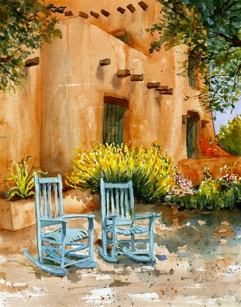 Santa Fe Adobe Watercolor Southwest Art New Mexico Art Etsy