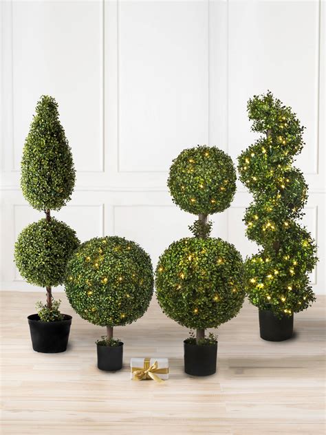 Outdoor Led Boxwood Topiary Balsam Hill