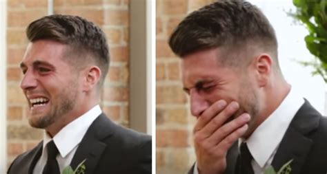 The Groom Becomes Emotional And Cries At The Altar As The Camera Captures The Moment While His