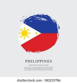 Flag Philippines Brush Stroke Background Stock Vector Royalty Free